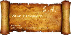 Sátor Alexandra névjegykártya